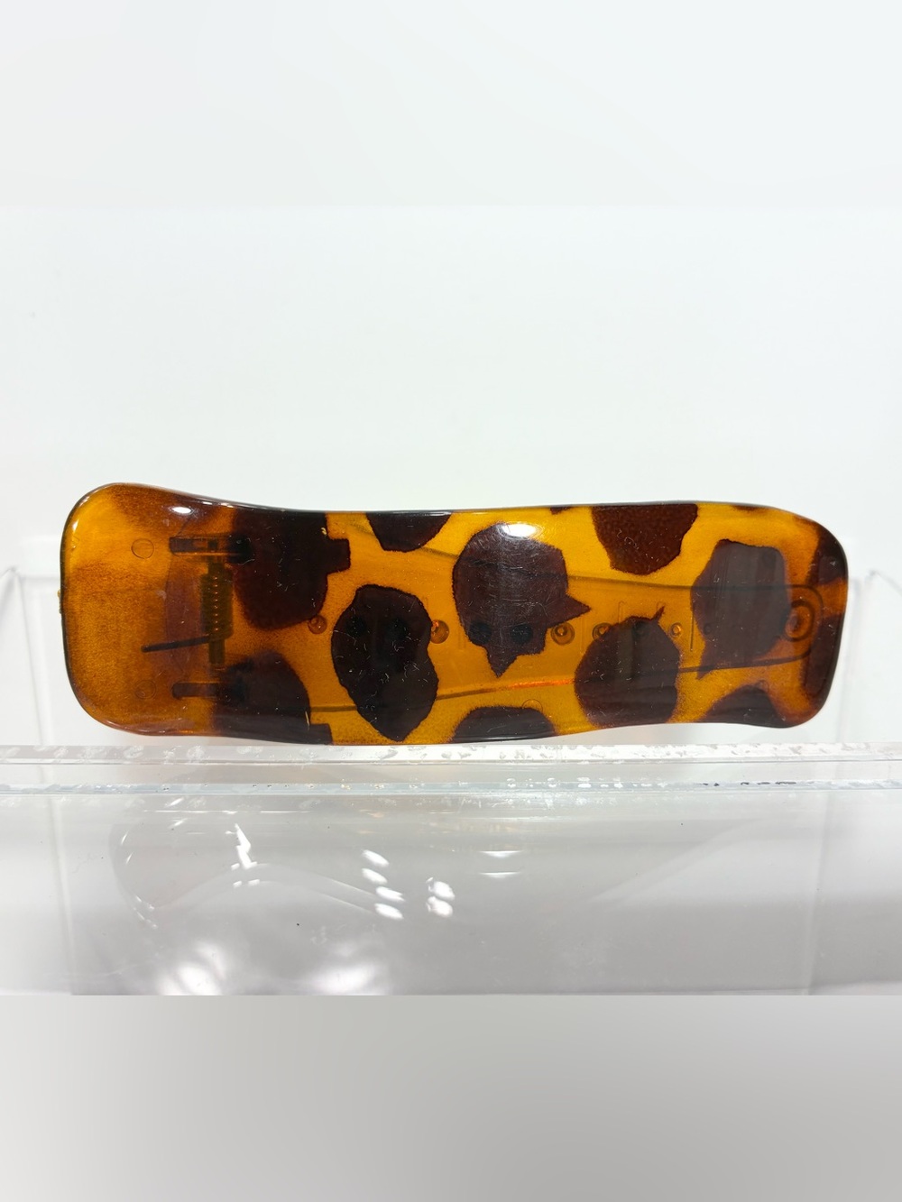 Y2K VTG Tortoiseshell Curved Large Hair Clip Amber 5”